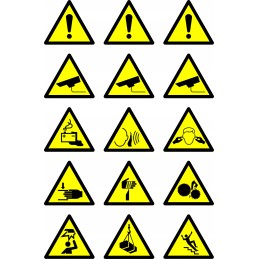 Warning stickers, triangles, health and safety pictograms 2