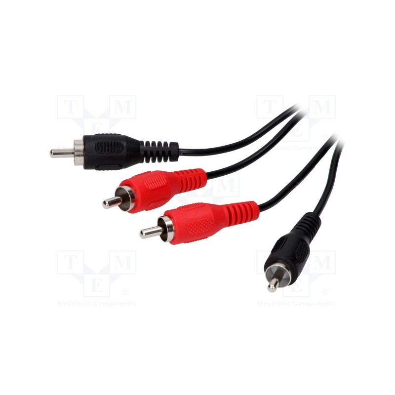 1 pcs x BQ CABLE - BQC-2RP2RP-0500 - Cable, RCA plug x2,both sides, 5m, black