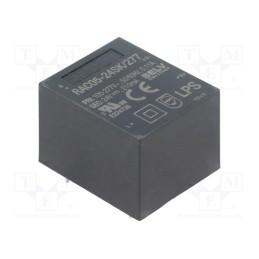 1 pcs x RECOM - RAC05-24SK/277 - Converter: AC/DC, 5W, 85÷305VAC, Usup: 120÷430VDC, Uout: 24VDC, 84%
