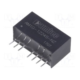 1 pcs x AIMTEC - AM1G-1224S-NZ - Converter: DC/DC, 1W, Uin: 9÷18V, Uout: 24VDC, Iout: 42mA, SIP8, THT