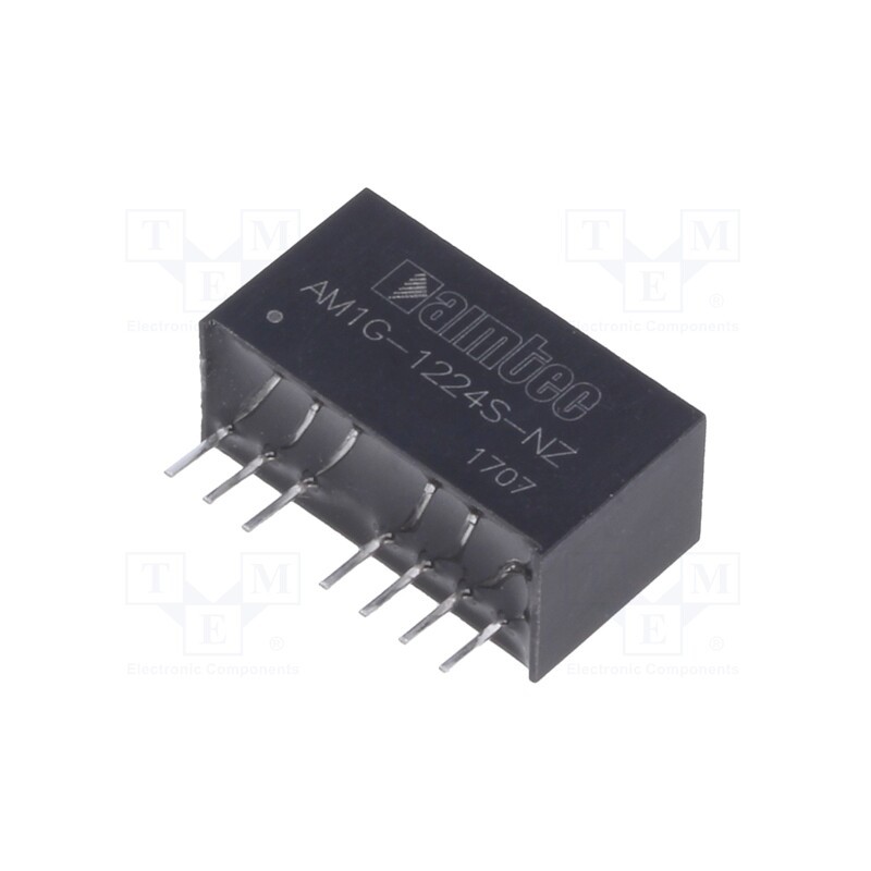 1 pcs x AIMTEC - AM1G-1224S-NZ - Converter: DC/DC, 1W, Uin: 9÷18V, Uout: 24VDC, Iout: 42mA, SIP8, THT