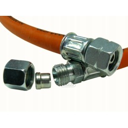 Gas hose rvs8 x 1 4 left 1 0 m for 8mm reducer