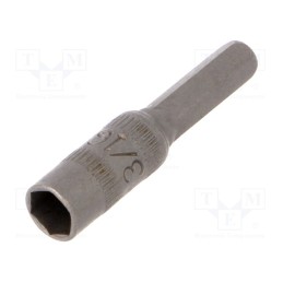 1 pcs x WIHA - 40652 - Screwdriver bit, 6-angles socket, Socket: HEX 3/16'