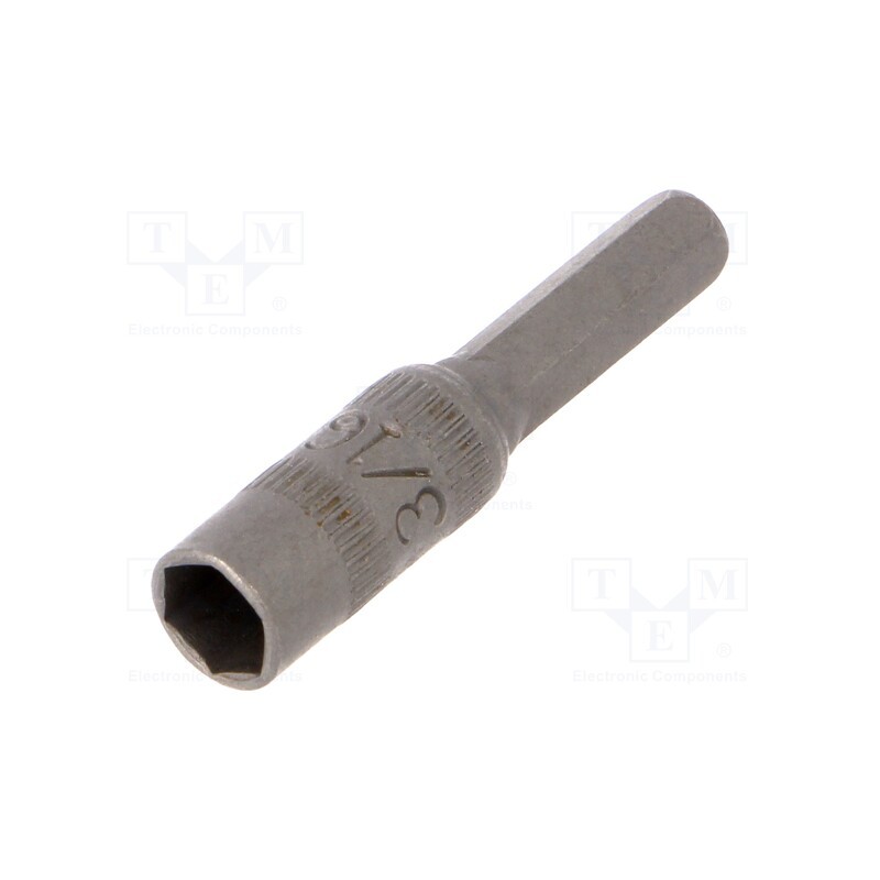 1 pcs x WIHA - 40652 - Screwdriver bit, 6-angles socket, Socket: HEX 3/16'