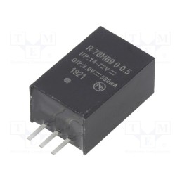 1 pcs x RECOM - R-78HB9.0-0.5 - Converter: DC/DC, 4.5W, Uin: 14÷72V, Uout: 9VDC, Iout: 0.5A, SIP3