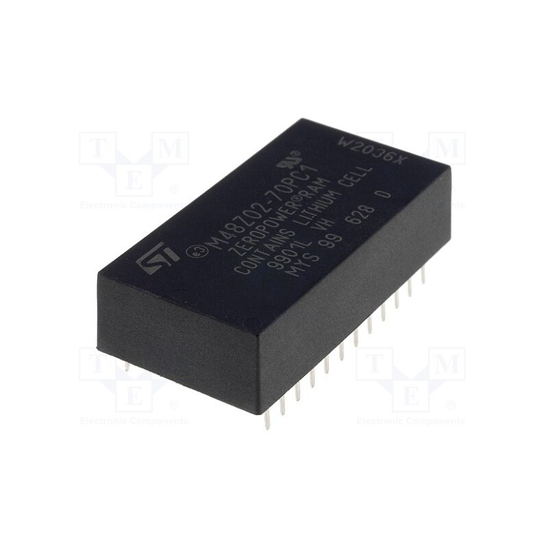 1 pcs x STMicroelectronics - M48Z02-70PC1 - IC: SRAM memory, 16kbSRAM, 2kx8bit, 4.75÷5.5V, 70ns, DIP24