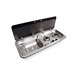 2-burner stove with a carbest sink