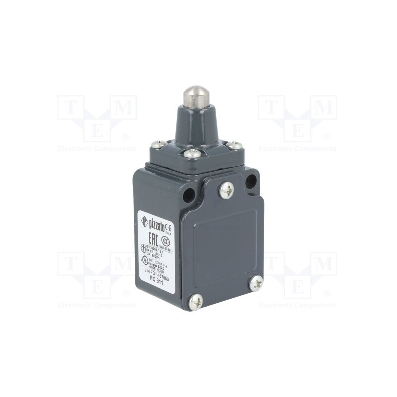 1 pcs x PIZZATO ELETTRICA - FC 311 - Limit switch, pin plunger Ø10mm, NO + NC, 6A, 400VAC, PG11, IP67