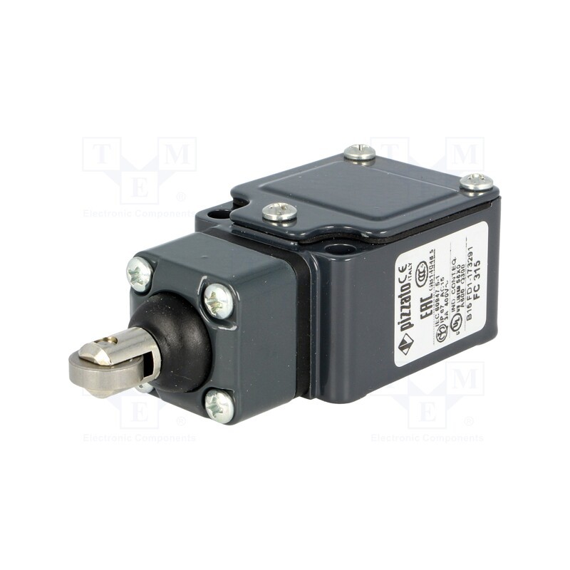1 pcs x PIZZATO ELETTRICA - FC 315 - Limit switch, rubber seal,steel roller Ø13mm, NO + NC, 6A, PG11