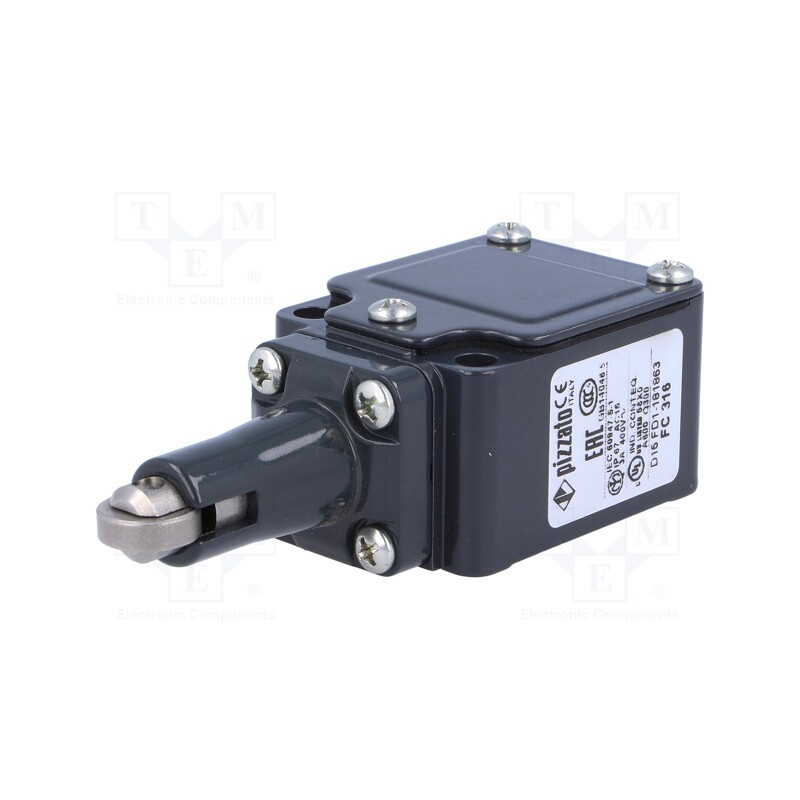 1 pcs x PIZZATO ELETTRICA - FC 316 - Limit switch, steel roller Ø13mm, NO + NC, 6A, 400VAC, PG11, IP67