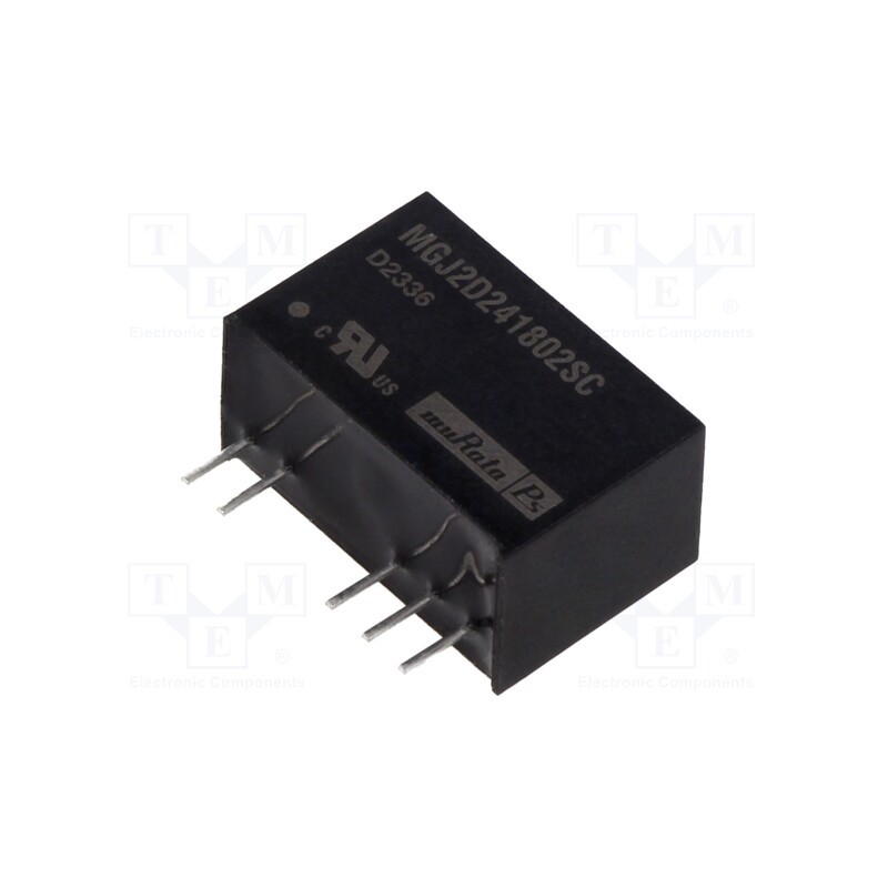 1 pcs x Murata Power Solutions - MGJ2D241802SC - Converter: DC/DC, 2W, Uin: 21.6÷26.4V, Uout: 18VDC, Uout2: -2.5VDC