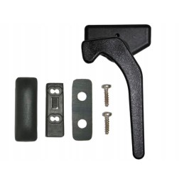 Window lock, trailer handle with a pin and a polyplastic pin
