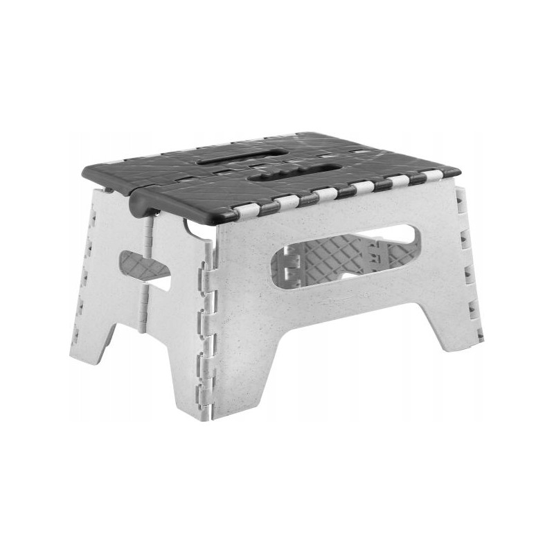 Entrance step folds into the trailer