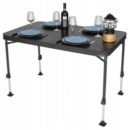 Adjustable camping table calmont l 115x70 charcoal eurotrail