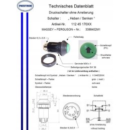 Push button switch for raising and lowering