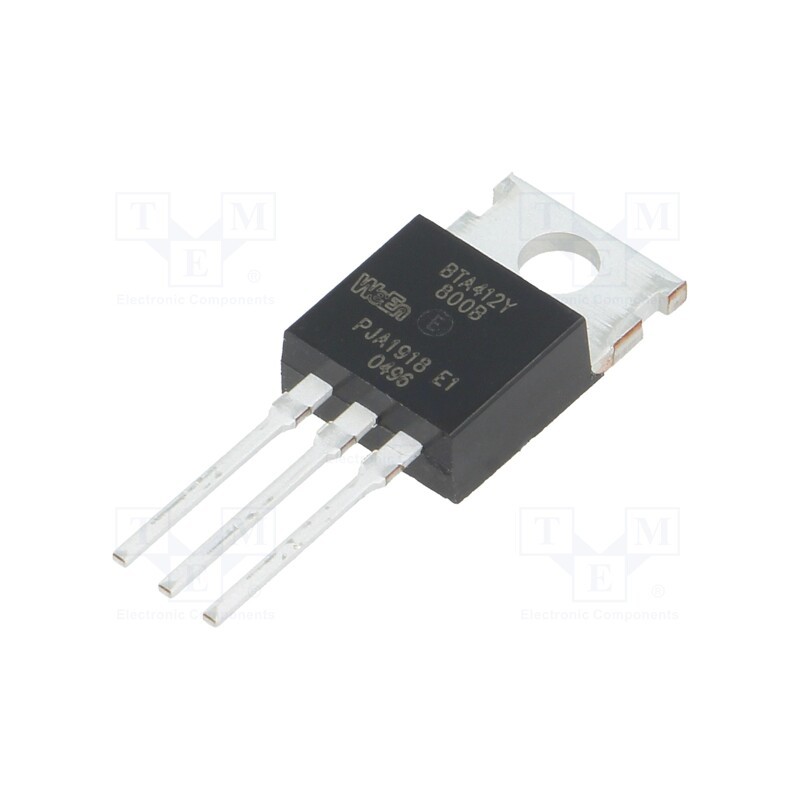 1 pcs x WeEn Semiconductors - BTA412Y-800B,127 - Triac, 800V, 12A, TO220AB, Igt: 50mA, Ifsm: 140A, 3Q,Hi-Com