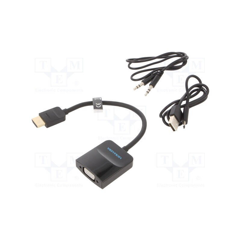 1 pcs x VENTION - 42161 - Converter, HDMI 1.4, 0.15m, black