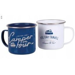 Set of 2 holiday bay city enamel mugs