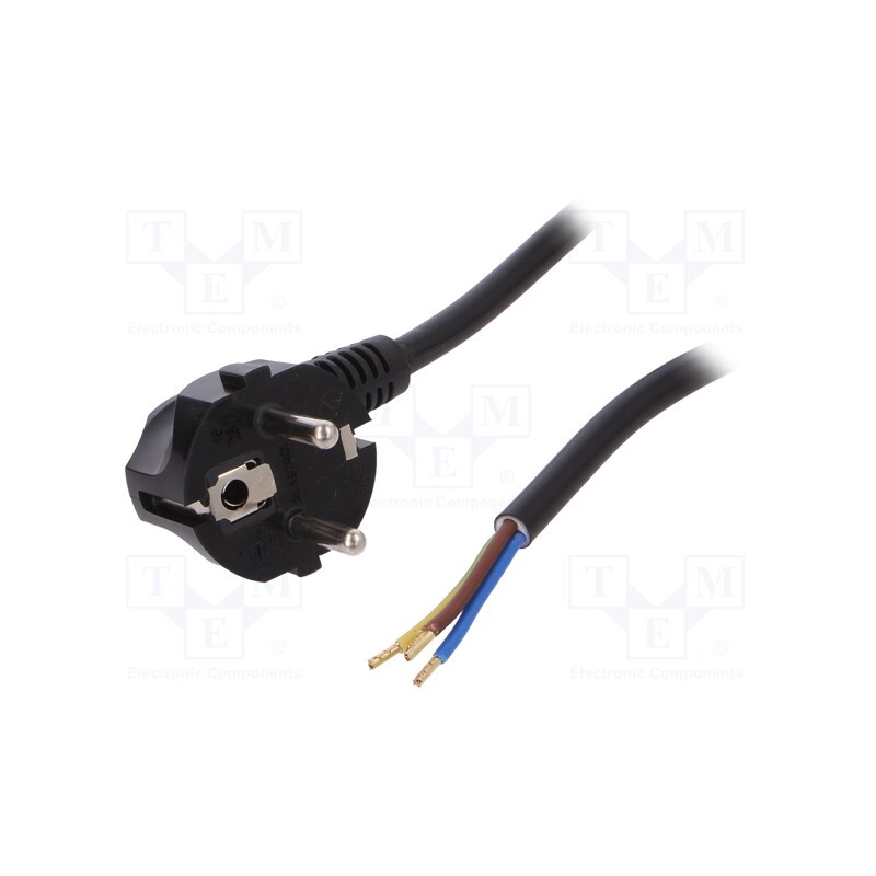 1 pcs x PLASTROL - W-97178 - Cable, 3G1.5mm2, CEE 7/7 (E/F) plug angled,wires,SCHUKO plug