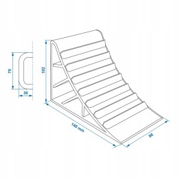 Wheel chock, 2 pieces, with handle, car, camping trailer