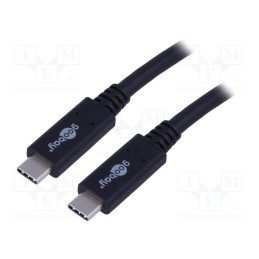 1 pcs x Goobay - 49254 - Cable, USB 3.2, USB C plug,both sides, 1m, black, 20Gbps, 100W