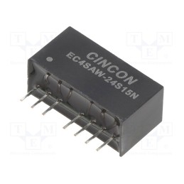 1 pcs x CINCON - EC4SAW-24S15N - Converter: DC/DC, 5/6W, Uin: 9÷36V, Uout: 15VDC, Iout: 400mA, SIP8