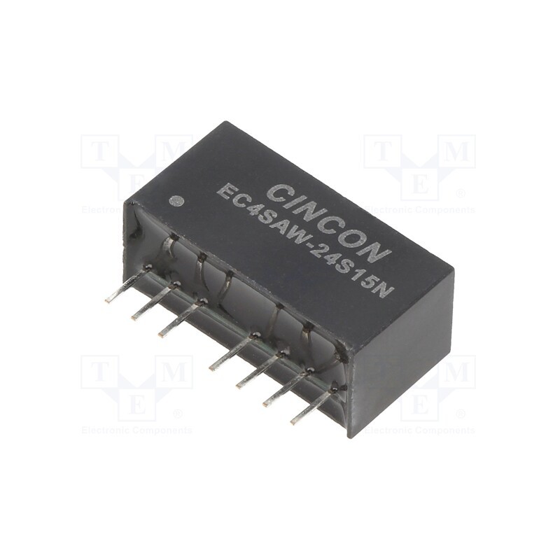 1 pcs x CINCON - EC4SAW-24S15N - Converter: DC/DC, 5/6W, Uin: 9÷36V, Uout: 15VDC, Iout: 400mA, SIP8