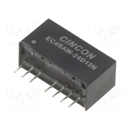 1 pcs x CINCON - EC4SAW-24D12N - Converter: DC/DC, 5/6W, Uin: 9÷36V, Uout: 12VDC, Uout2: -12VDC, SIP8