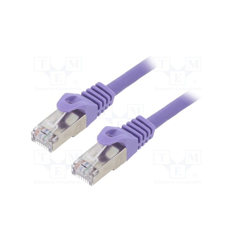 1 pcs x GEMBIRD - PP6A-LSZHCU-V-0.5M - Patch cord, S/FTP, 6a, solid, Cu, LSZH, violet, 0.5m, 27AWG