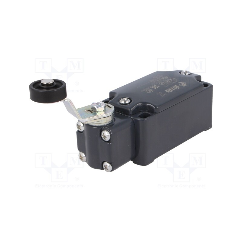 1 pcs x PIZZATO ELETTRICA - FD 551 - Limit switch, lever R 40mm, plastic roller Ø20mm, NO + NC, 10A