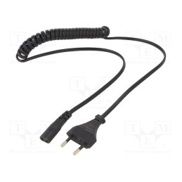 1 pcs x GEMBIRD - PC-C1-VDE-1.8M - Cable, 2x0.75mm2, CEE 7/16 (C) plug,IEC C1 female, PVC, 1.8m