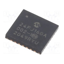 1 pcs x MICROCHIP TECHNOLOGY - PIC24FJ16GA002-I/ML - IC: PIC microcontroller, 16kB, 32MHz, 2÷3.6VDC, SMD, QFN28, PIC24