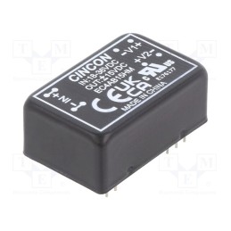1 pcs x CINCON - EC4AB15HM - Converter: DC/DC, 5/6W, Uin: 18÷36V, Uout: 15VDC, Uout2: -15VDC, THT
