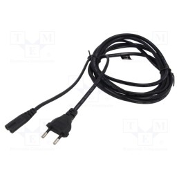 1 pcs x SAVIO - SAVKABELCL-100 - Cable, 2x0.5mm2, CEE 7/16 (C) plug,IEC C7 female, PVC, 1.8m, 2.5A
