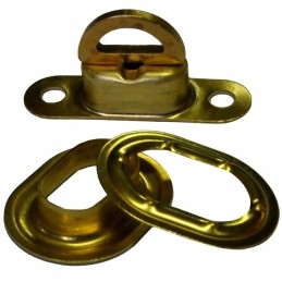 Eyelet with clasp liverse with snare tarpaulin 22 5x13 5 mm brass 100 pcs