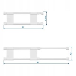 Telescopic rod for a double cabinet for a camper