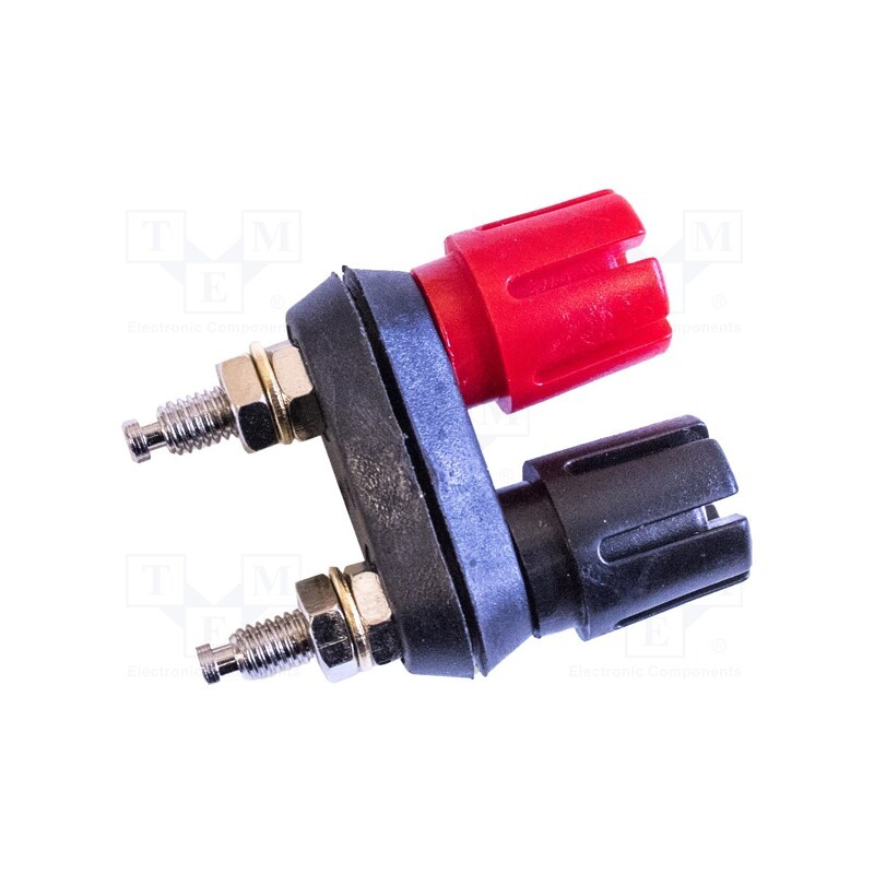 1 pcs x MUELLER ELECTRIC - BU-P6883 - Connector: 4mm banana, socket, black, 30A, on panel, Type: double