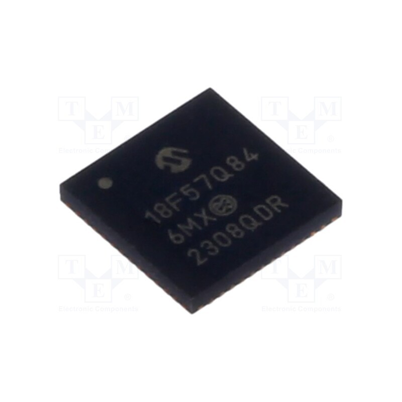 1 pcs x MICROCHIP TECHNOLOGY - PIC18F57Q84-I/6MX - IC: PIC microcontroller, 128kB, 64MHz, CAN,I2C,LIN,SPI,UART, SMD