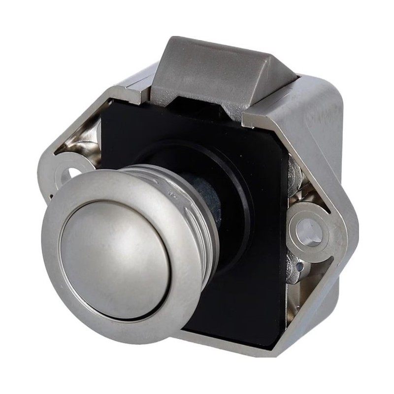 Cabinet lock, furniture lock with silver button
