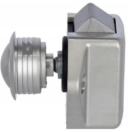 Cabinet lock, furniture lock with silver button