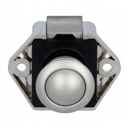 Cabinet lock, furniture lock with silver button