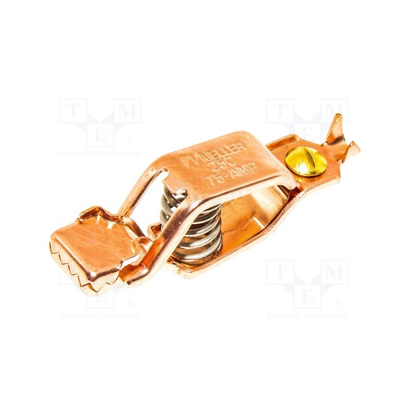 1 pcs x MUELLER ELECTRIC - BU-25C - Crocodile clip, 75A, Grip capac: max.19mm, Overall len: 76mm