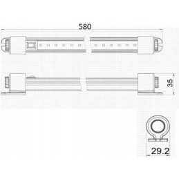 LED lamp with a switch 58cm 12v 24v universal