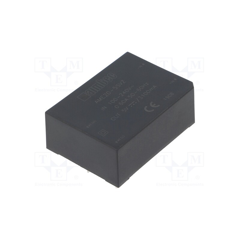 1 pcs x AIMTEC - AME20-5SVZ - Converter: AC/DC, 15.5W, 85÷264VAC, Usup: 100÷370VDC, Uout: 5VDC