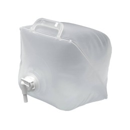 A 10-litre water tank with a tap for a camper