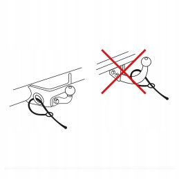 Trailer brake securing cable, skidding hook