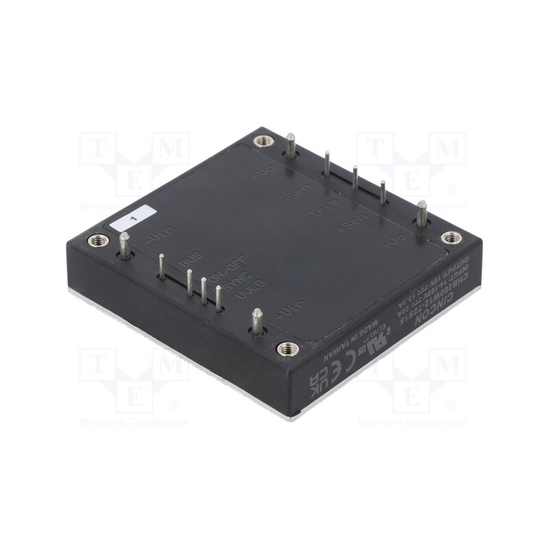 1 pcs x CINCON - CHB200W12-72S15 - Converter: DC/DC, 200W, Uin: 14÷160V, Uout: 15VDC, Iout: 13.5A, 480Hz