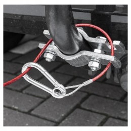 Trailer brake securing cable, skidding hook