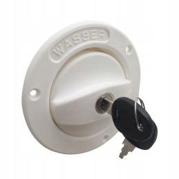 Water inlet for camper trailer, white short plug