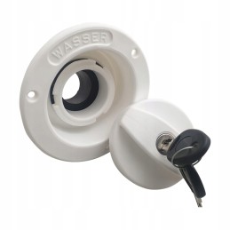 Water inlet for camper trailer, white short plug